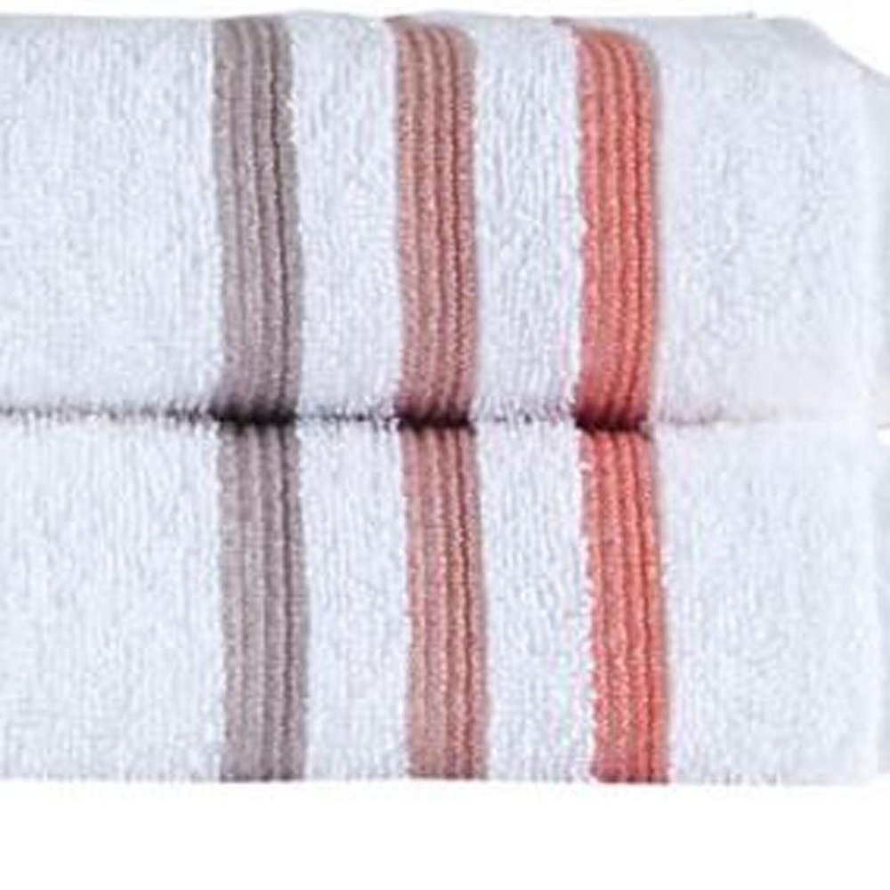 Set of Two White Turkish Cotton 27" X 54" Bath Towels