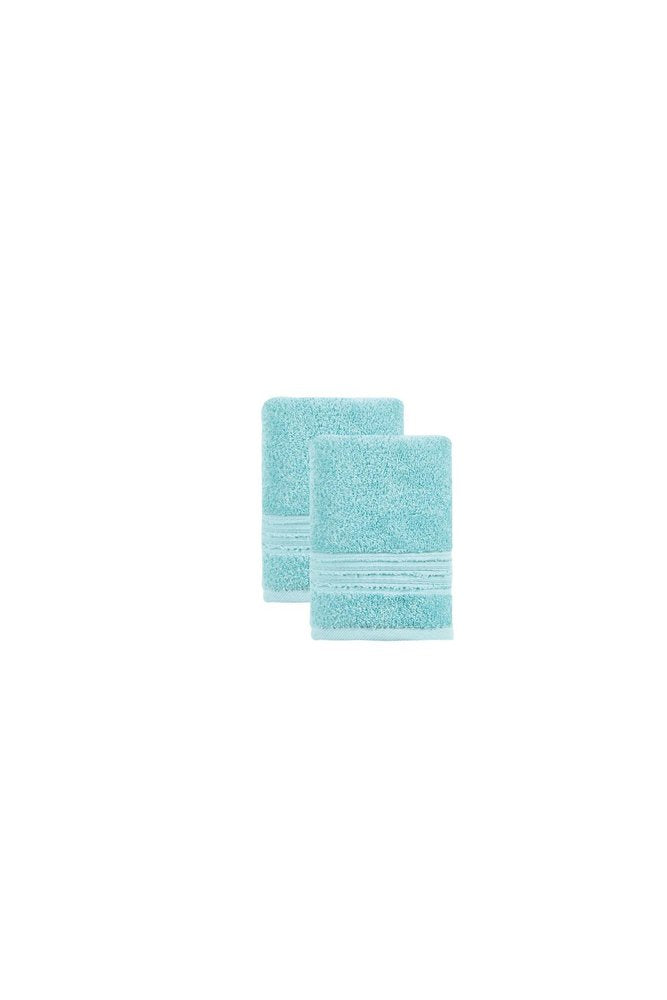 Set of Two Light Brown Turkish Cotton 16" X 30" Hand Towels