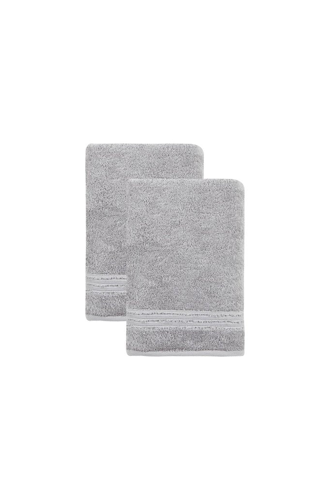 Set of Two Light Brown Turkish Cotton 27" X 54" Bath Towels