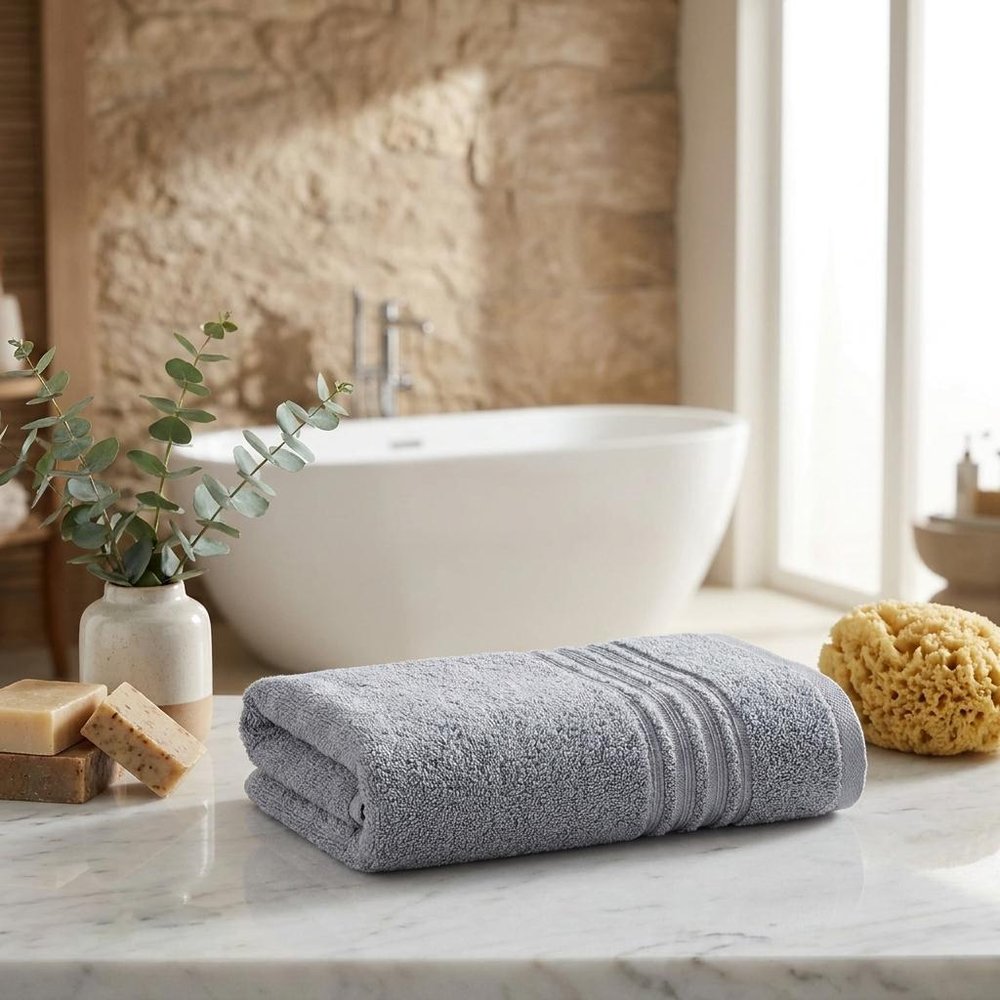 Set of Two Light Brown Turkish Cotton 16" X 30" Hand Towels