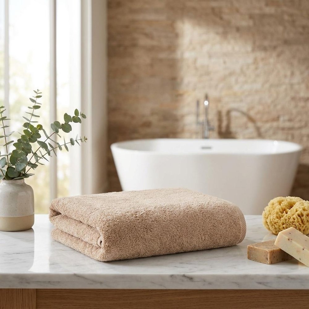 Set of Two White Turkish Cotton 27" X 54" Bath Towels