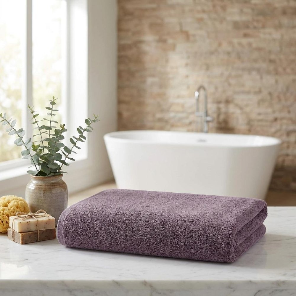 Set of Two White Turkish Cotton 40" X 70" Bath Sheet