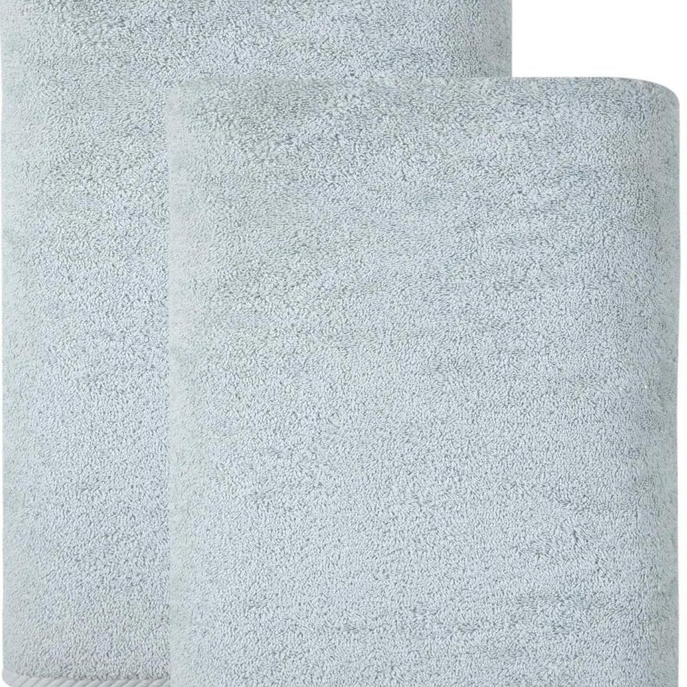 Set of Two White Turkish Cotton 40" X 70" Bath Sheet