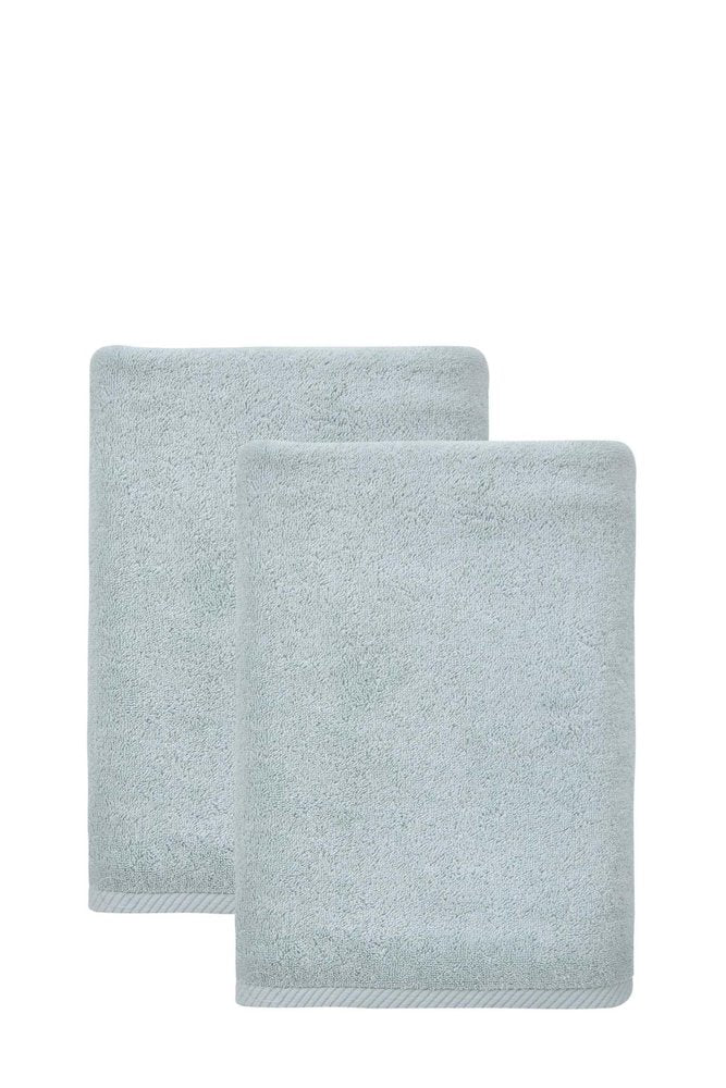 Set of Two White Turkish Cotton 27" X 54" Bath Towels