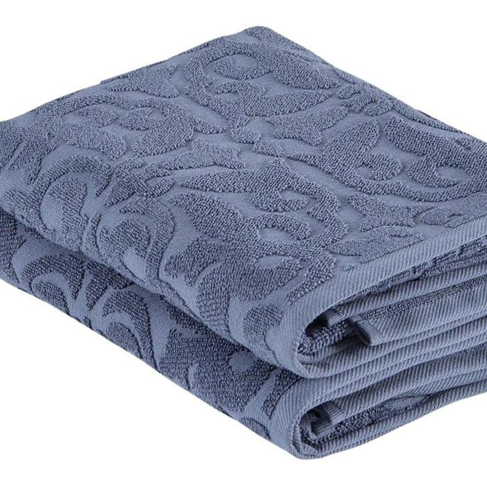 Set of Two Brown Floral Turkish Cotton 27" X 54" Bath Towels