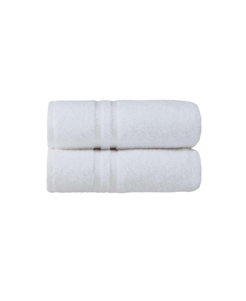 Set of Two White Turkish Cotton 16" X 30" Hand Towels