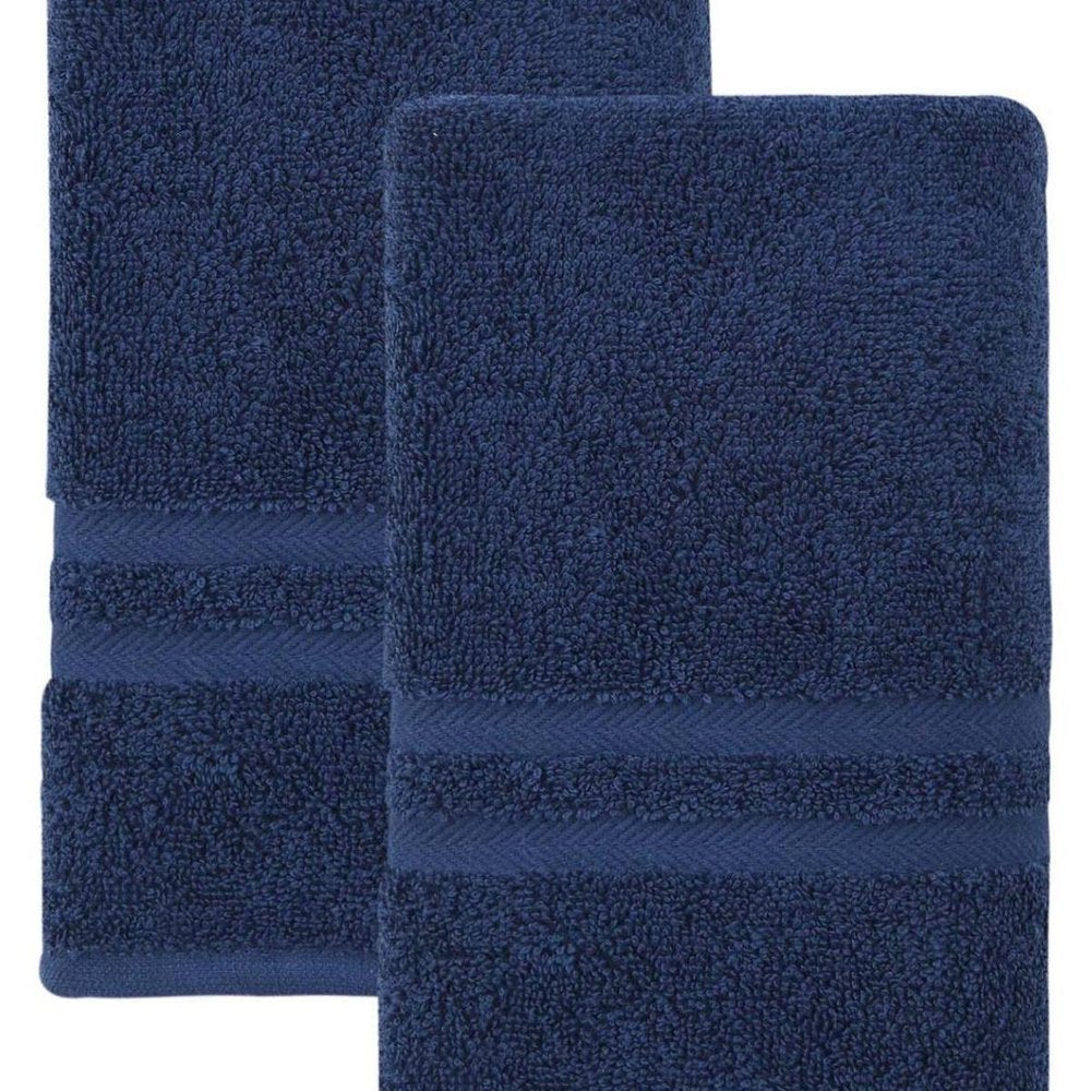 Set of Two White Turkish Cotton 16" X 30" Hand Towels