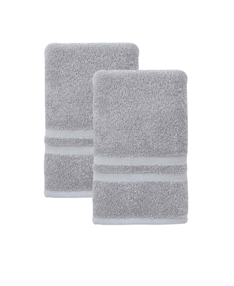 Set of Two White Turkish Cotton 16" X 30" Hand Towels
