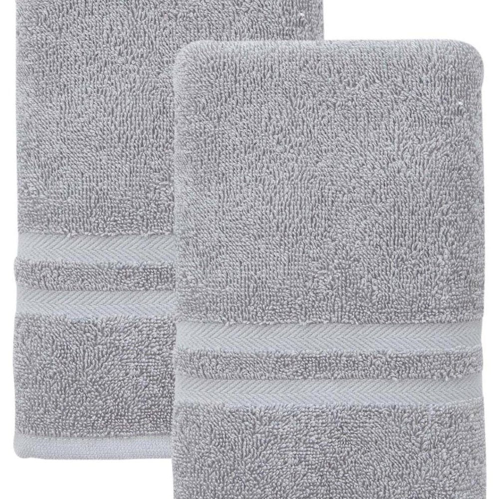 Set of Two White Turkish Cotton 16" X 30" Hand Towels