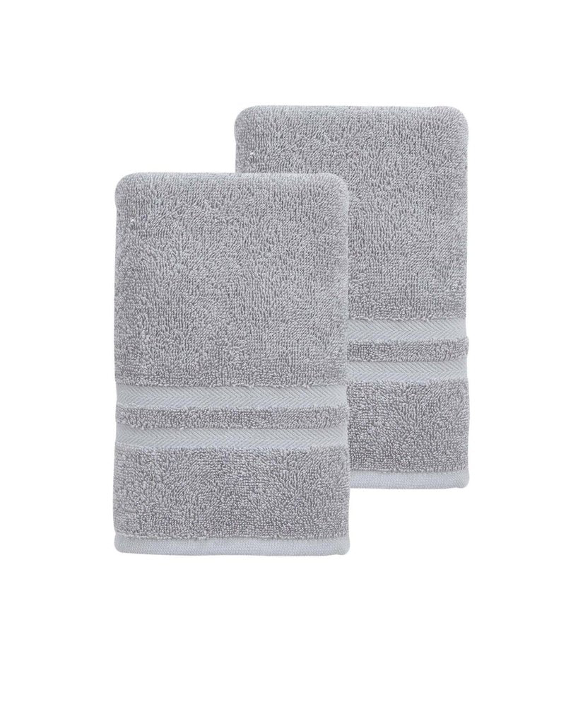 Set of Two White Turkish Cotton 16" X 30" Hand Towels