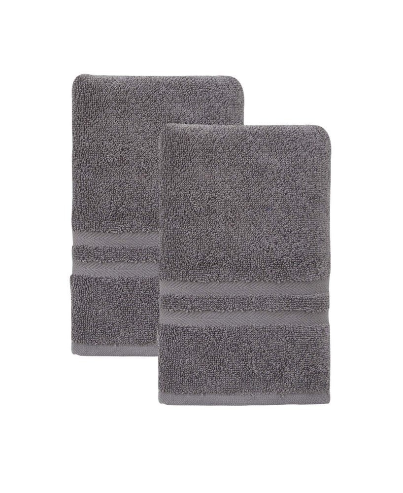 Set of Two White Turkish Cotton 16" X 30" Hand Towels