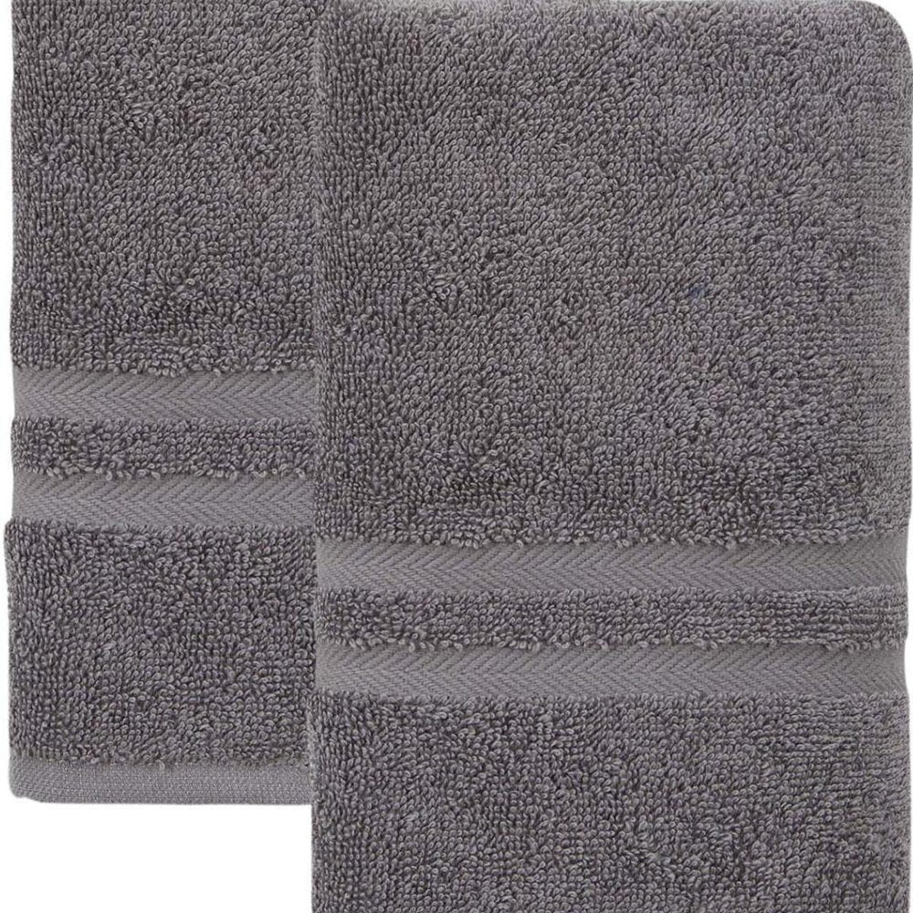 Set of Two White Turkish Cotton 16" X 30" Hand Towels