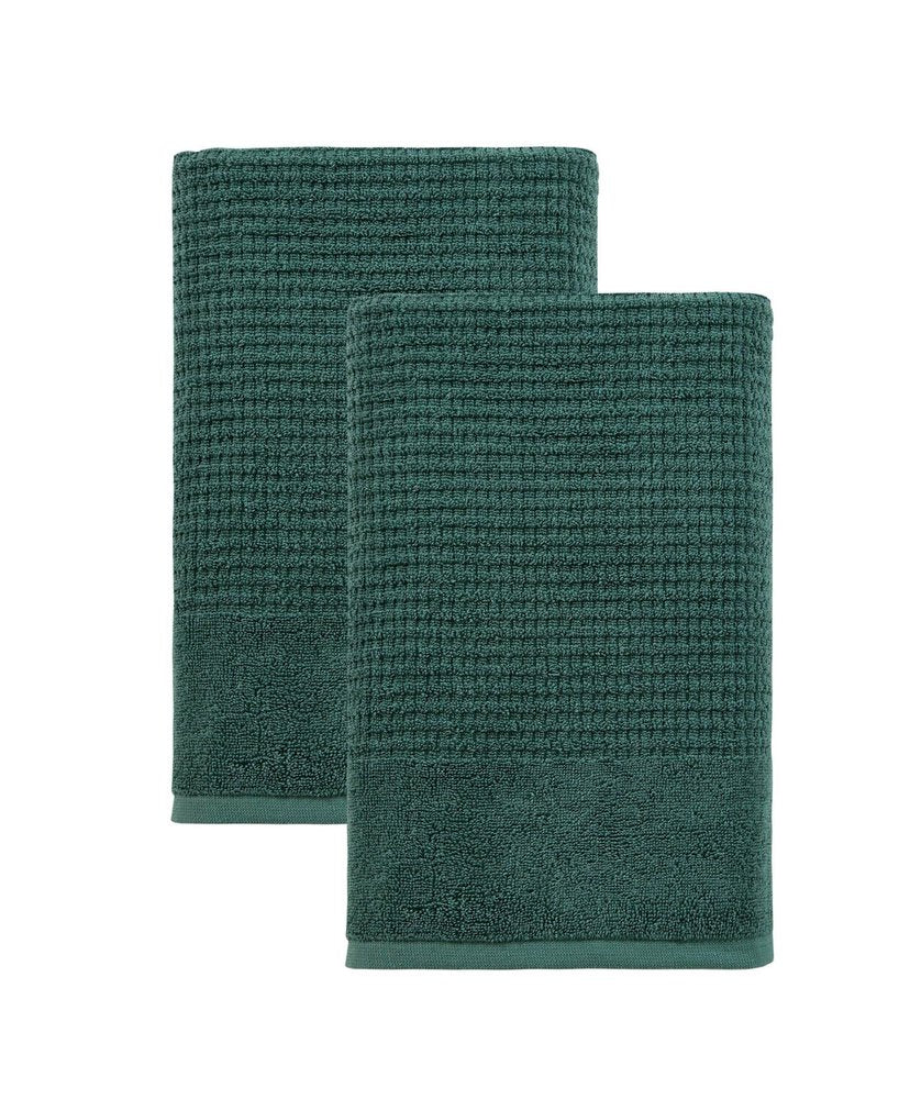 Set of Two White Polka Dots Turkish Cotton 27" X 54" Bath Towels