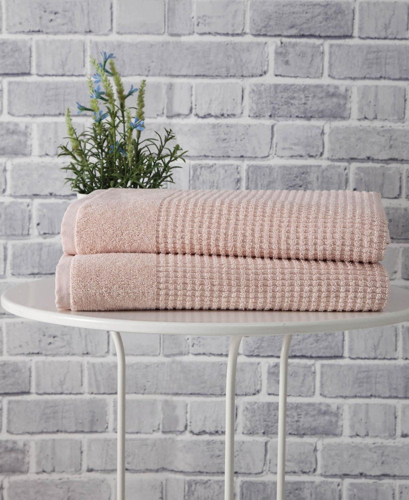 Set of Two White Polka Dots Turkish Cotton 27" X 54" Bath Towels