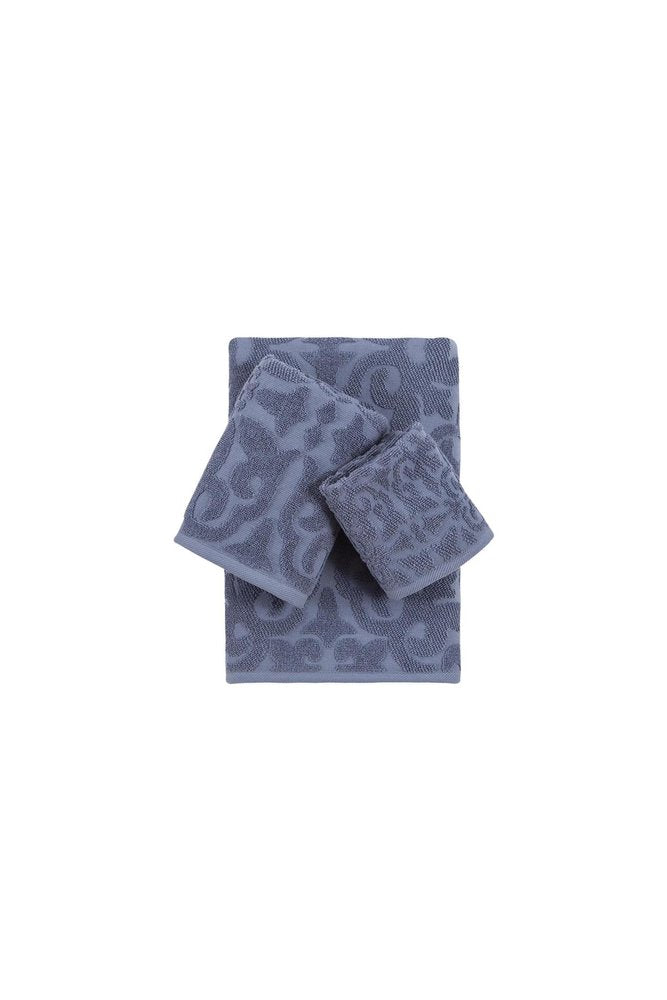 Set of Three Brown Floral Turkish Cotton Towel Set