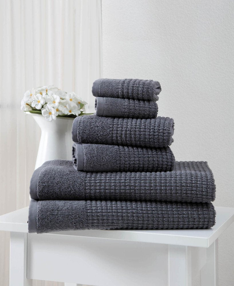 Set of Six Green Polka Dots Turkish Cotton Towel Set