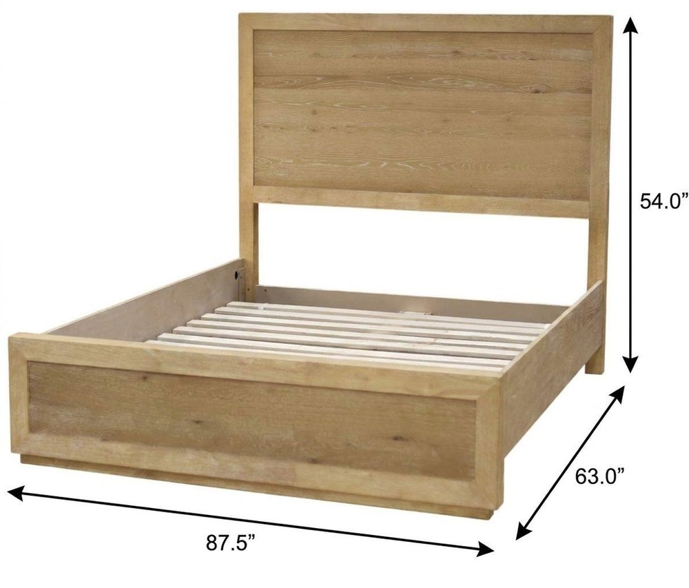 Oak Wood Queen Bed Frame