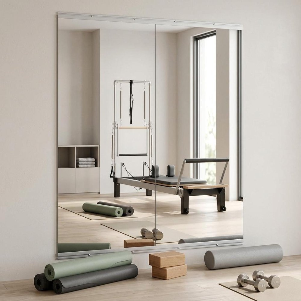 Set of Two 71" X 32" Frameless Work Out Mirrors