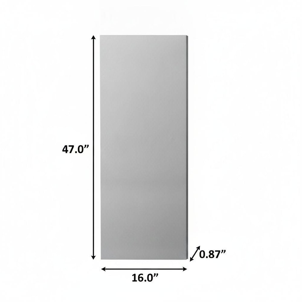 47" Black Aluminum Wall Mounted And Over The Door Framed Full Length Hanging Mirror