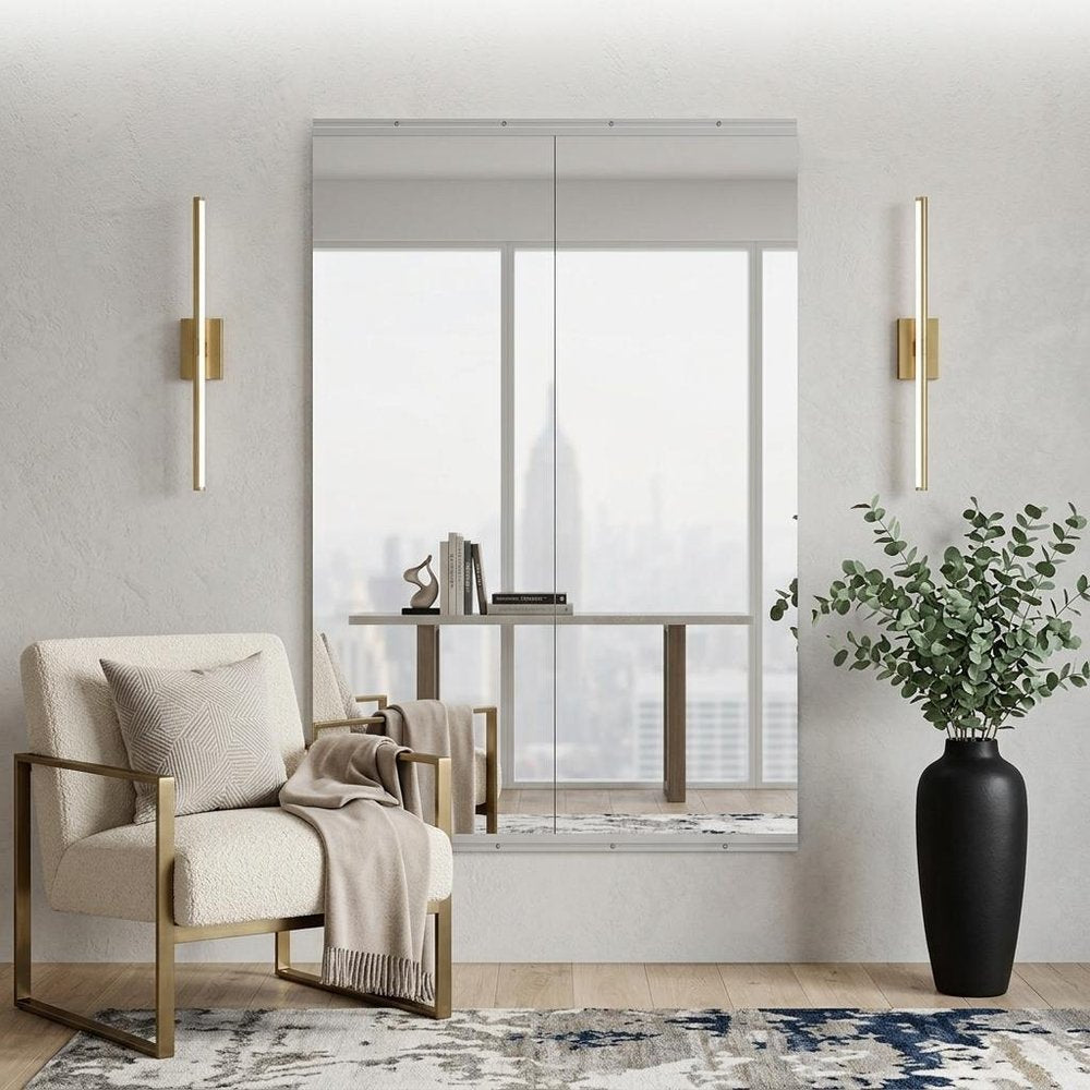 Set of Two Frameless Full Length Mirror