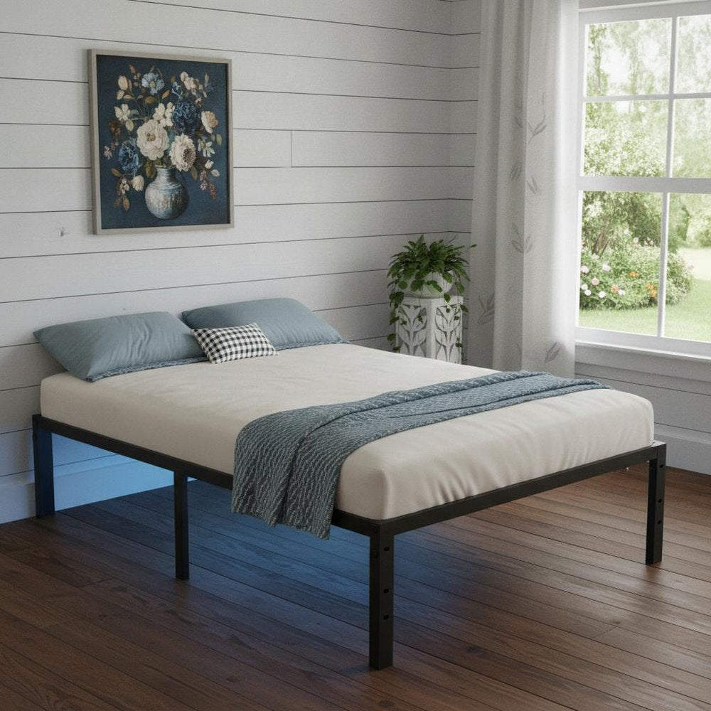 Black Steel Full Bed Frame