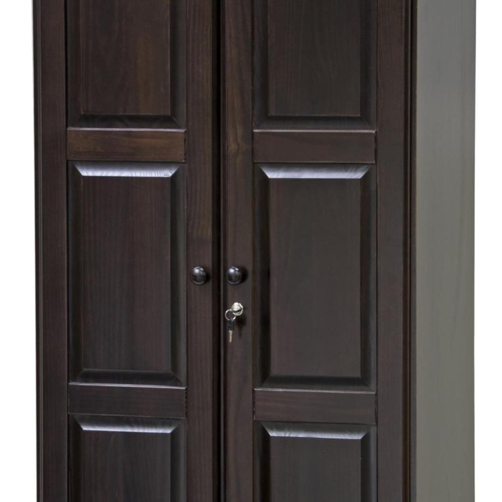 72" Coffee Solid Wood Two Door Single Drawer Combo Dresser
