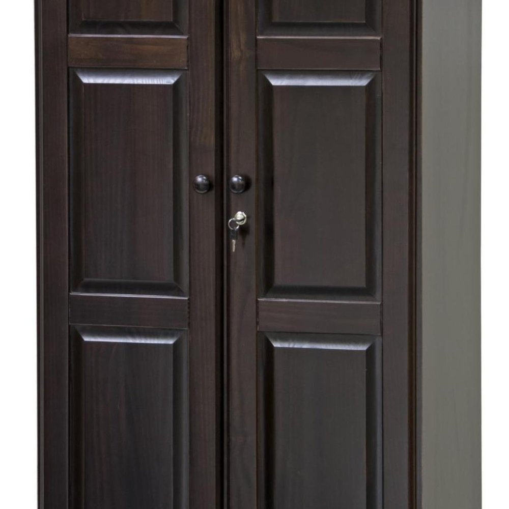 72" Coffee Solid Wood Two Door Single Drawer Combo Dresser
