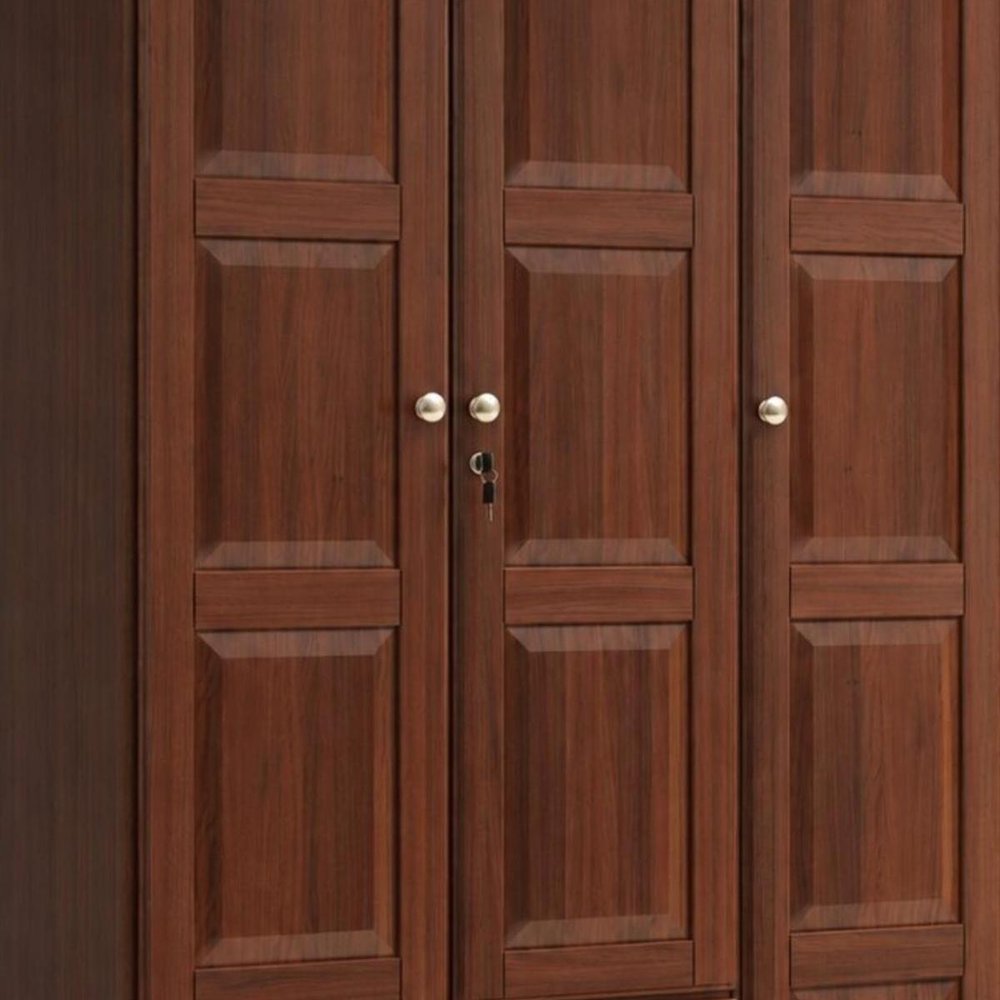 72" Coffee Solid Wood Three Door Two Drawer Combo Dresser