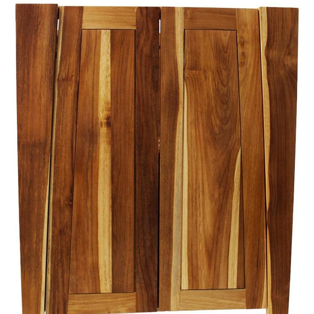 24" Light Brown Solid Wood Freestanding Double Door Bathroom Vanity
