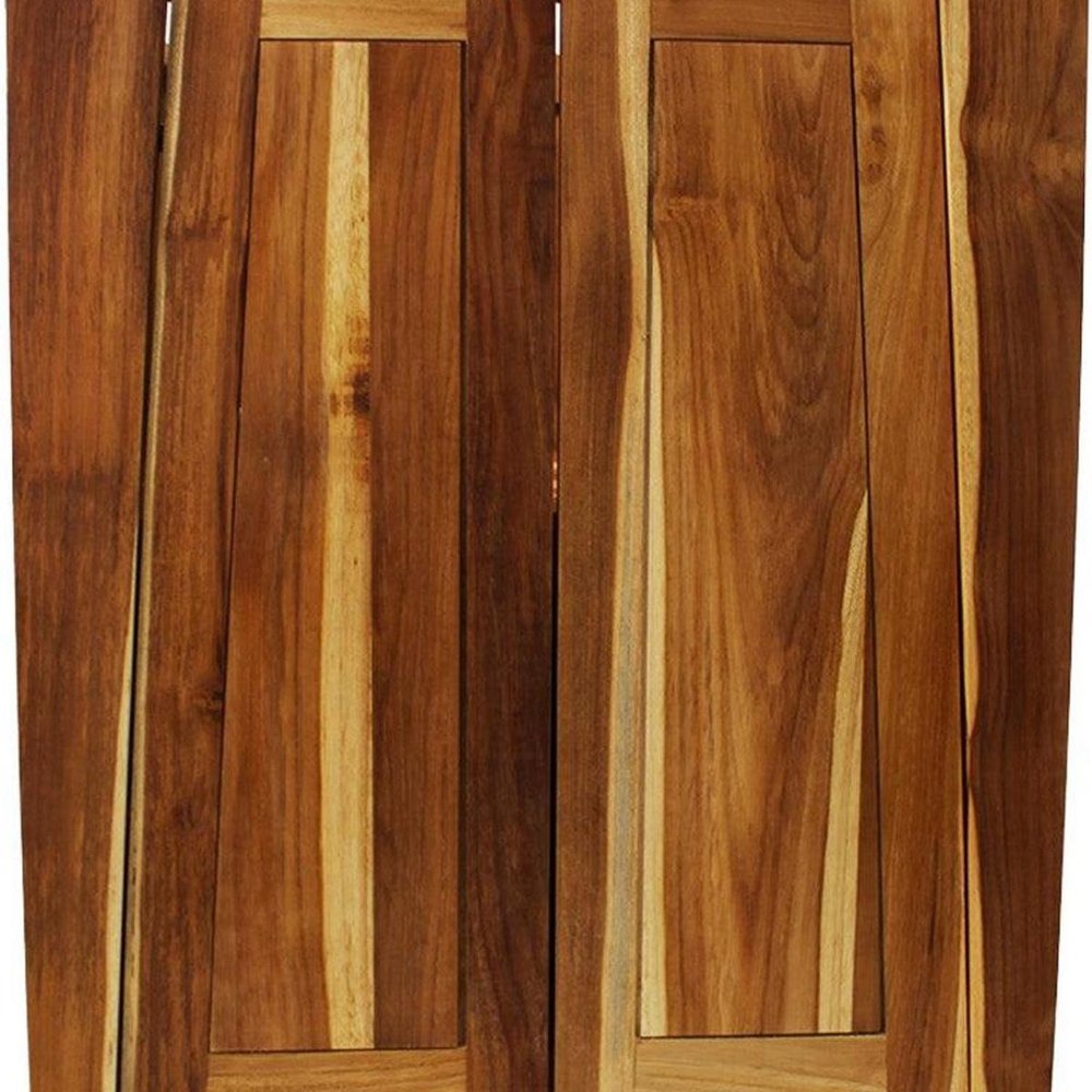 24" Light Brown Solid Wood Freestanding Double Door Bathroom Vanity
