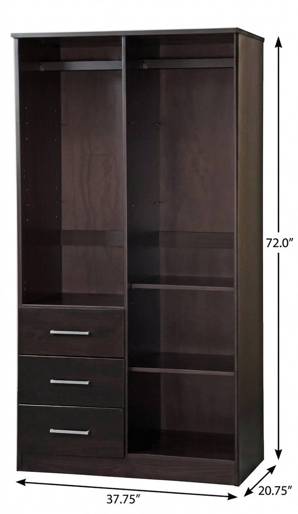 72" White Solid Wood Two Door Three Drawer Combo Dresser