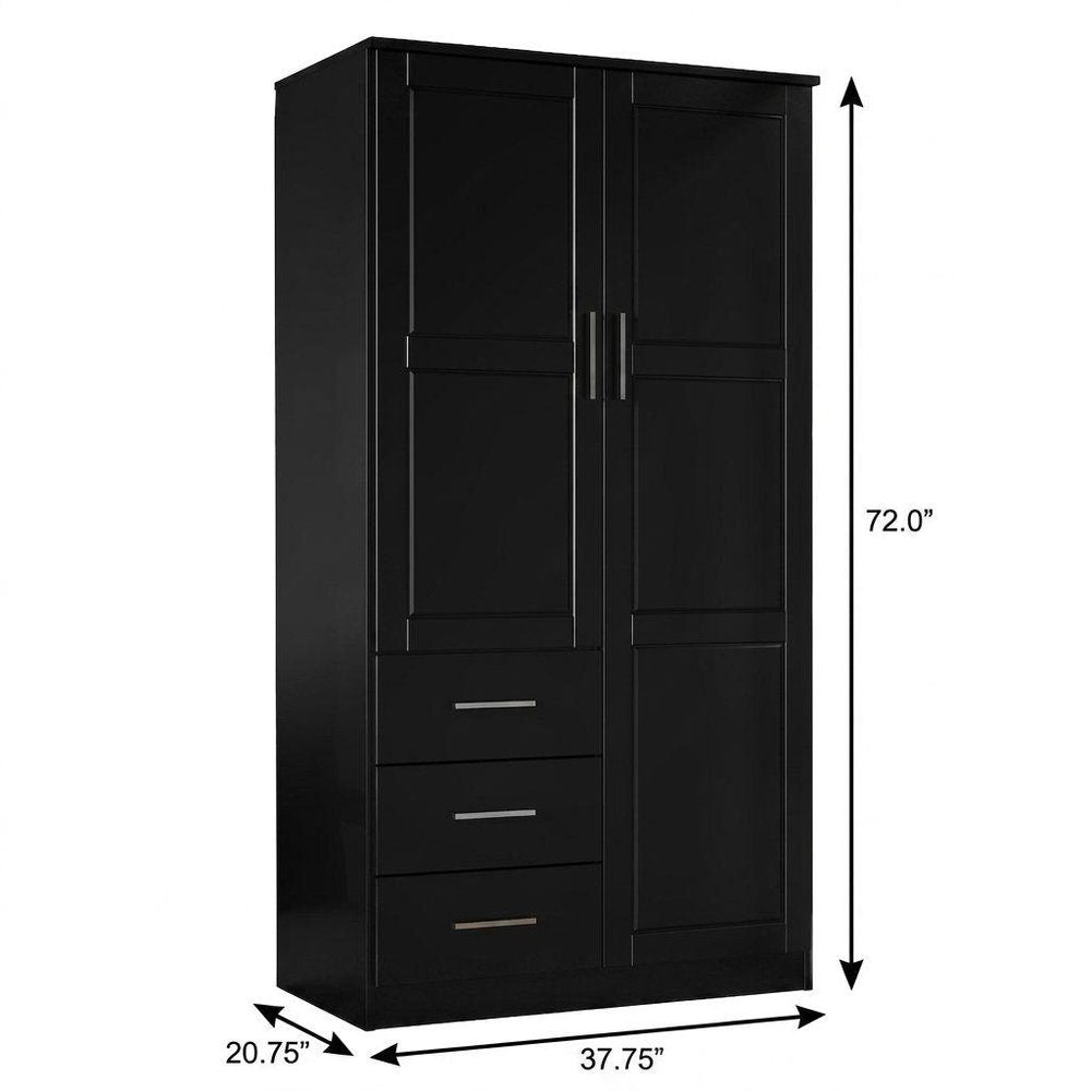 72" White Solid Wood Two Door Three Drawer Combo Dresser