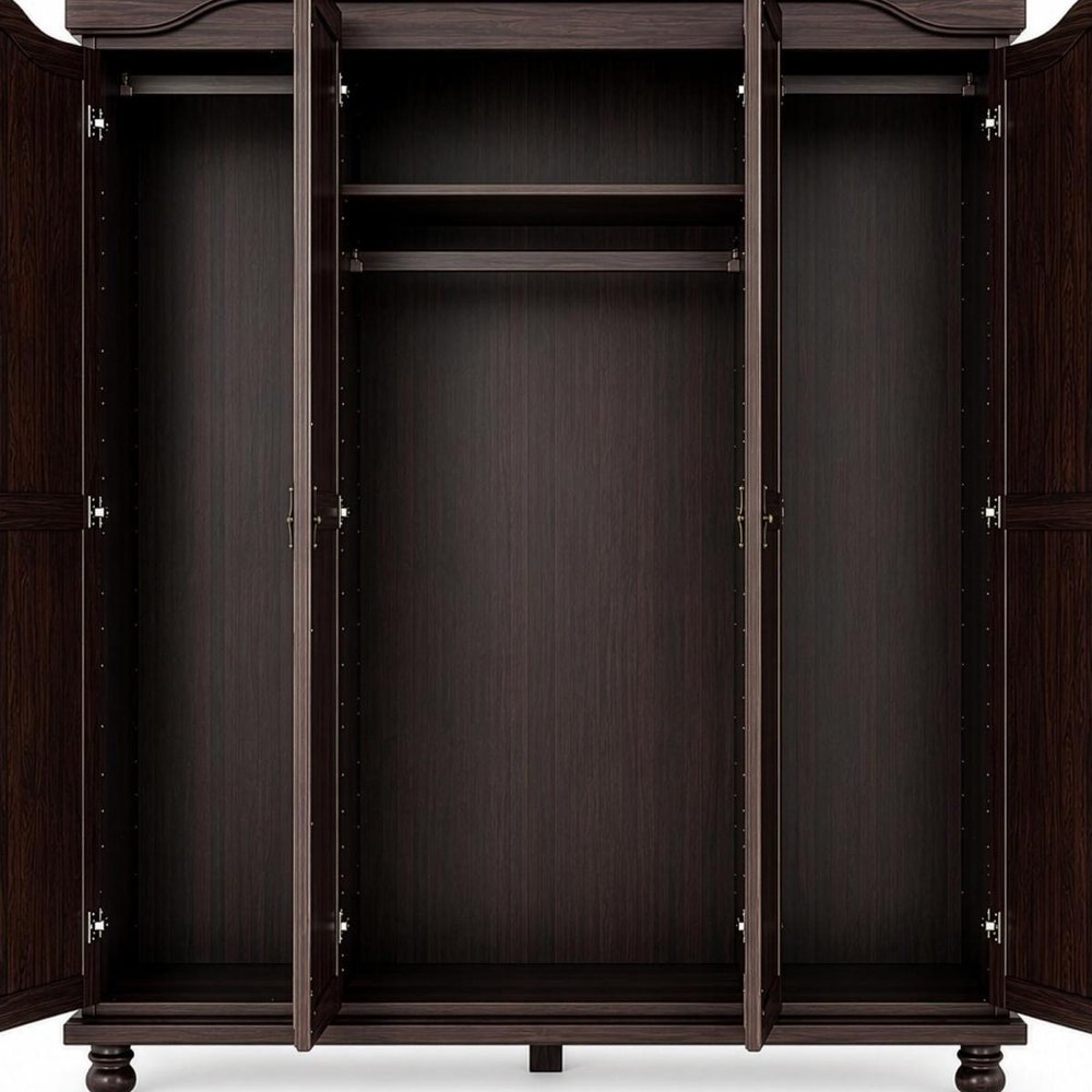 74" White Solid Wood Mirrored Four Door Combo Dresser