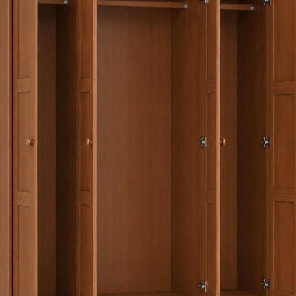 72" White Solid Wood Four Door Combo Dresser