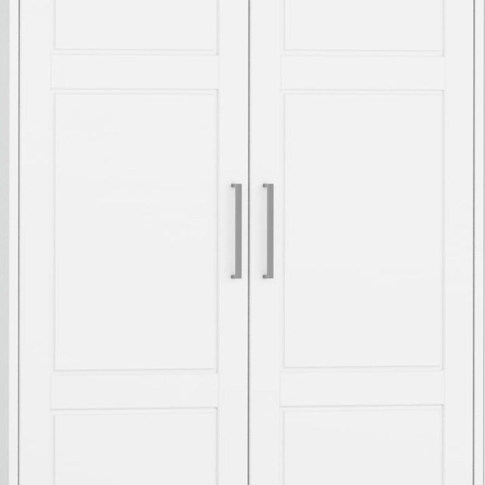 72" White Solid Wood Four Door Combo Dresser