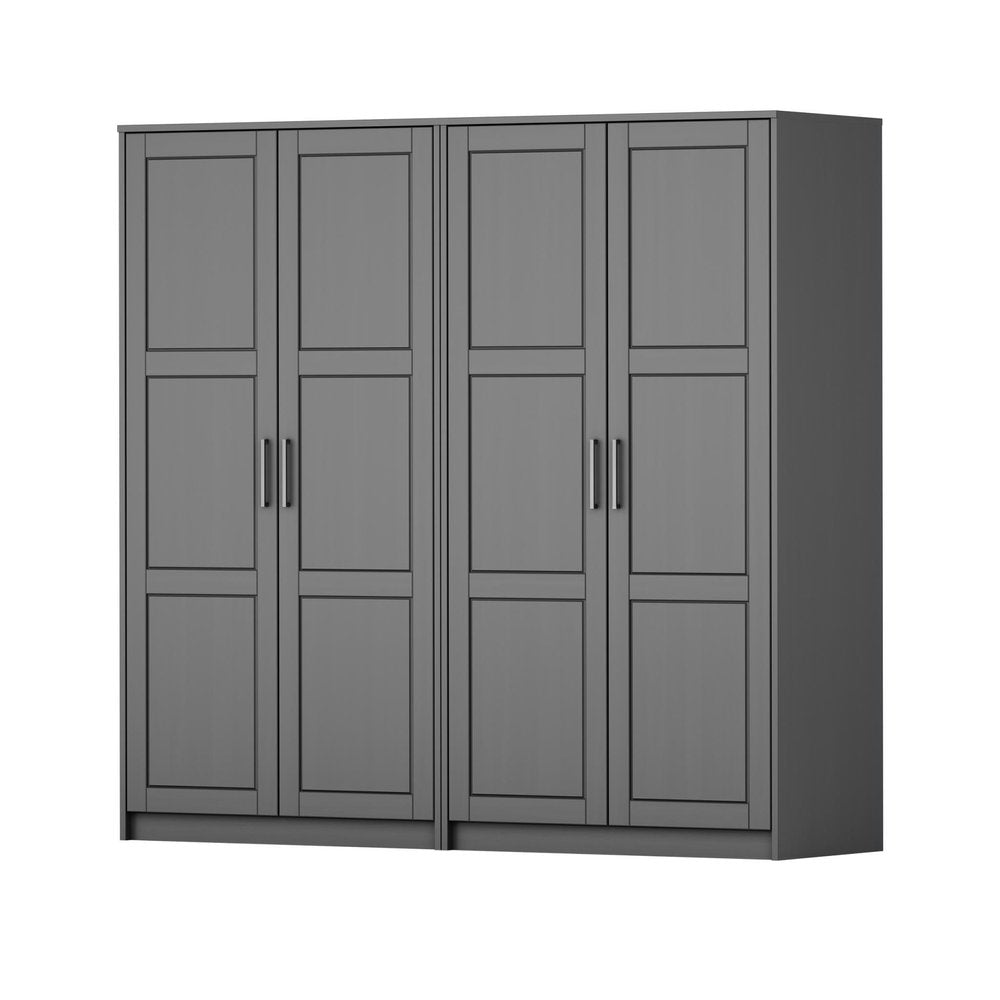 72" White Solid Wood Four Door Combo Dresser