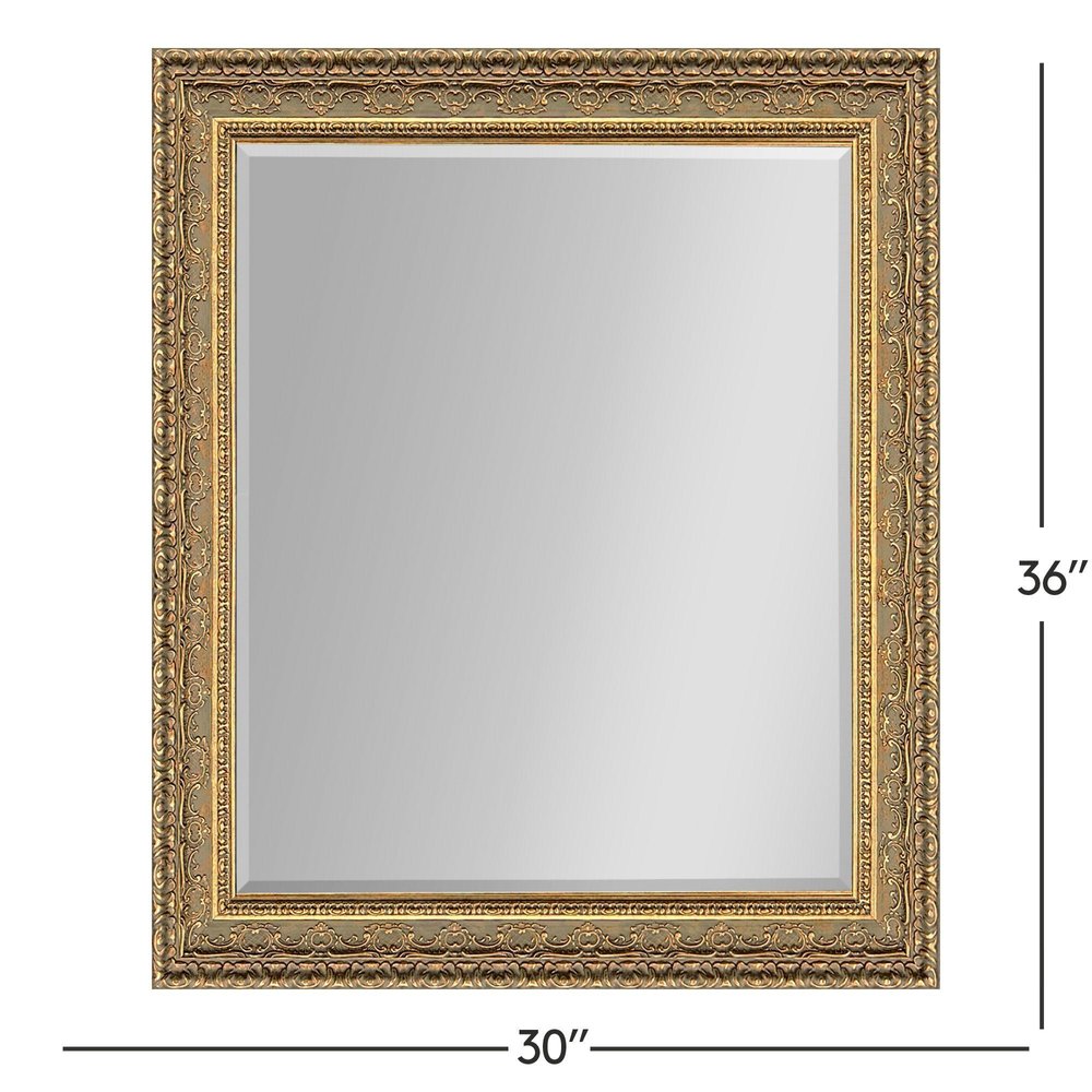 36" Gold Ornate Framed Accent Mirror