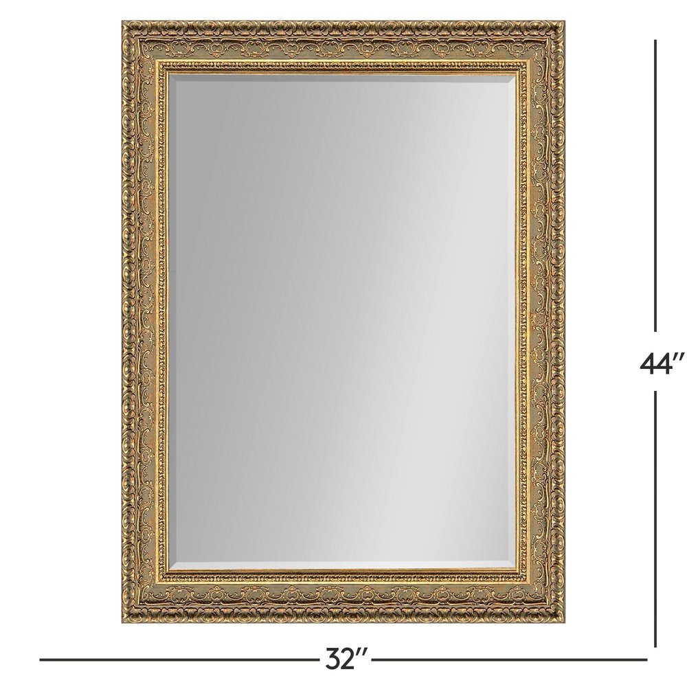 44" Gold Ornate Framed Accent Mirror