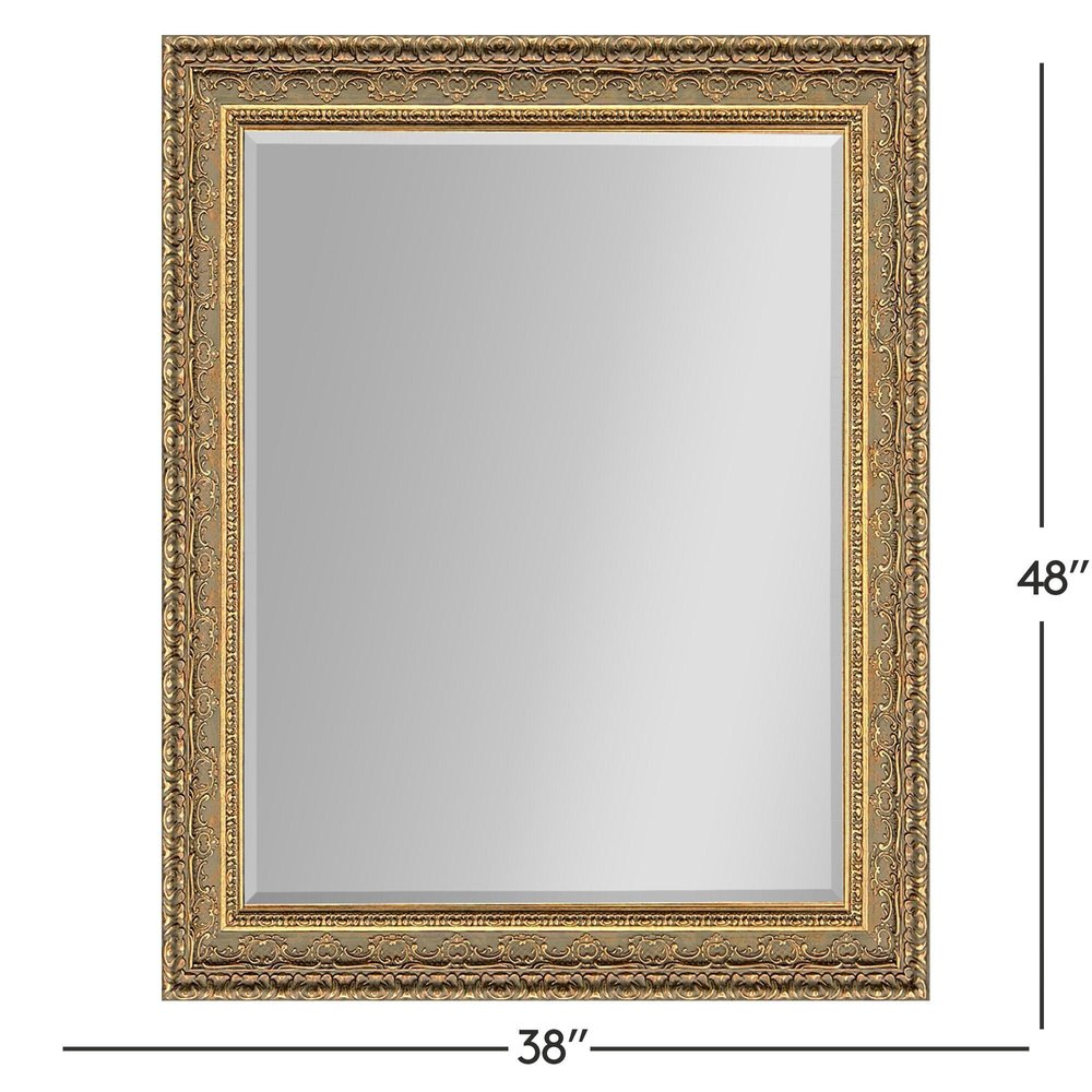 48" Gold Ornate Framed Accent Mirror