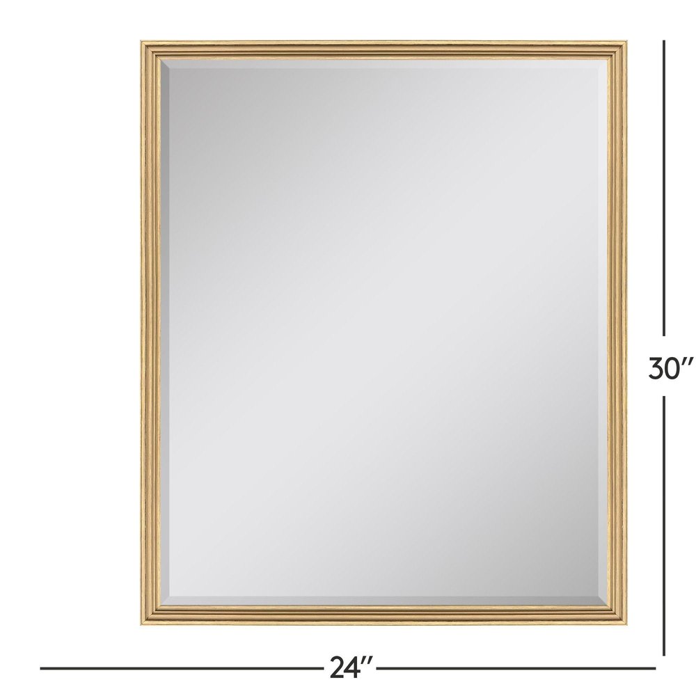 30" Gold Solid Wood Framed Accent Mirror
