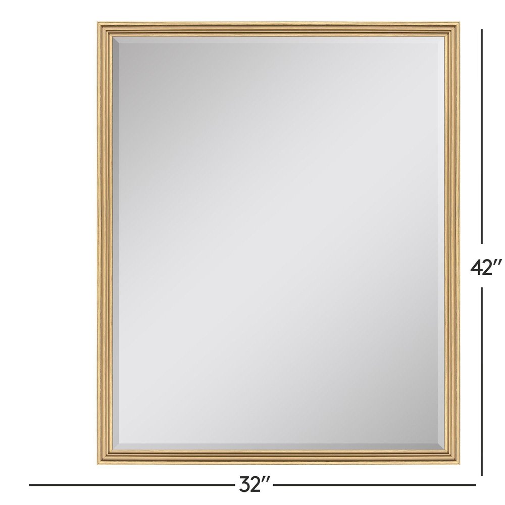 42" Gold Solid Wood Framed Accent Mirror