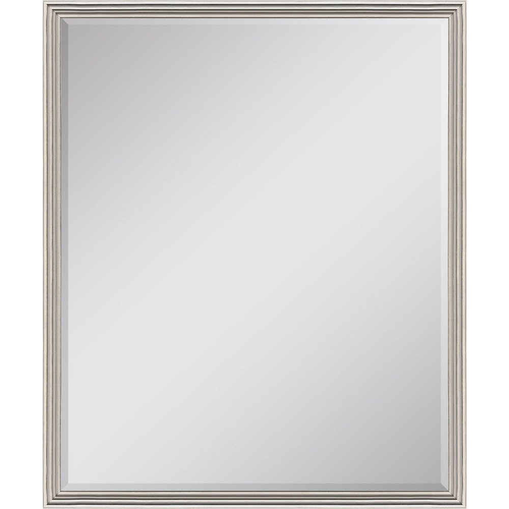 30" Silver Solid Wood Framed Accent Mirror