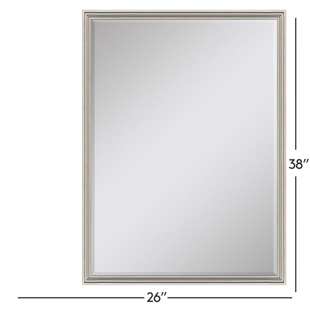 38" Silver Solid Wood Framed Accent Mirror