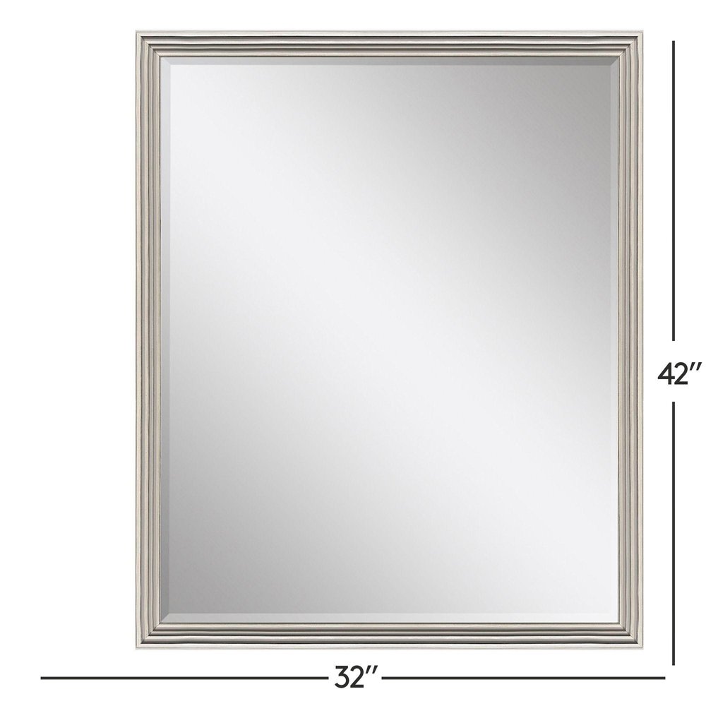 42" Silver Solid Wood Framed Accent Mirror