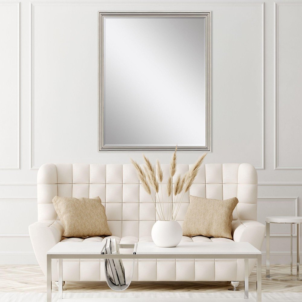50" Silver Solid Wood Framed Accent Mirror