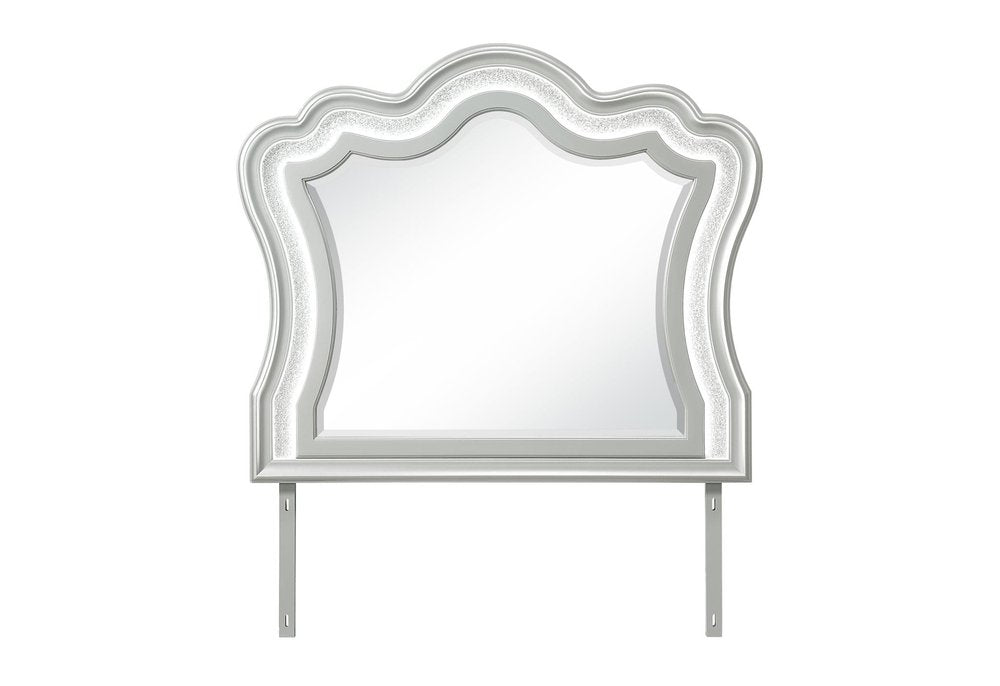 42" Silver Wood Lighted Dresser Mount Framed