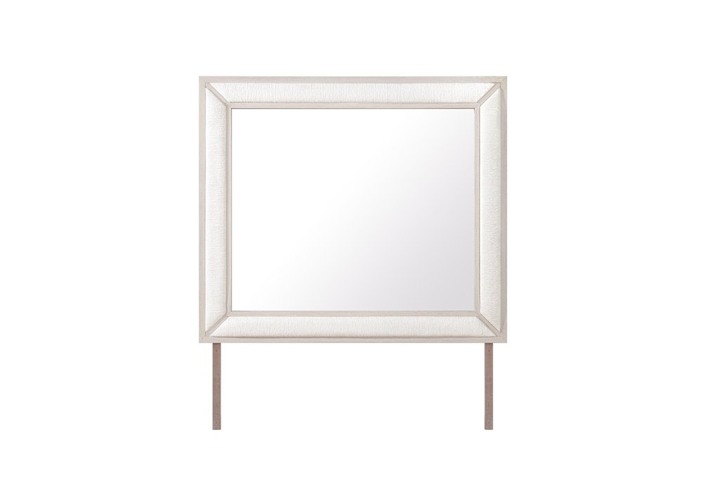 40" Beige Wood Dresser Mount Framed