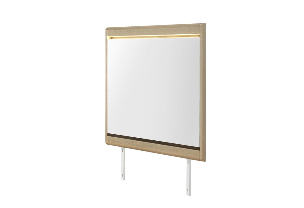 40" Gold Wood Lighted Dresser Mount Framed