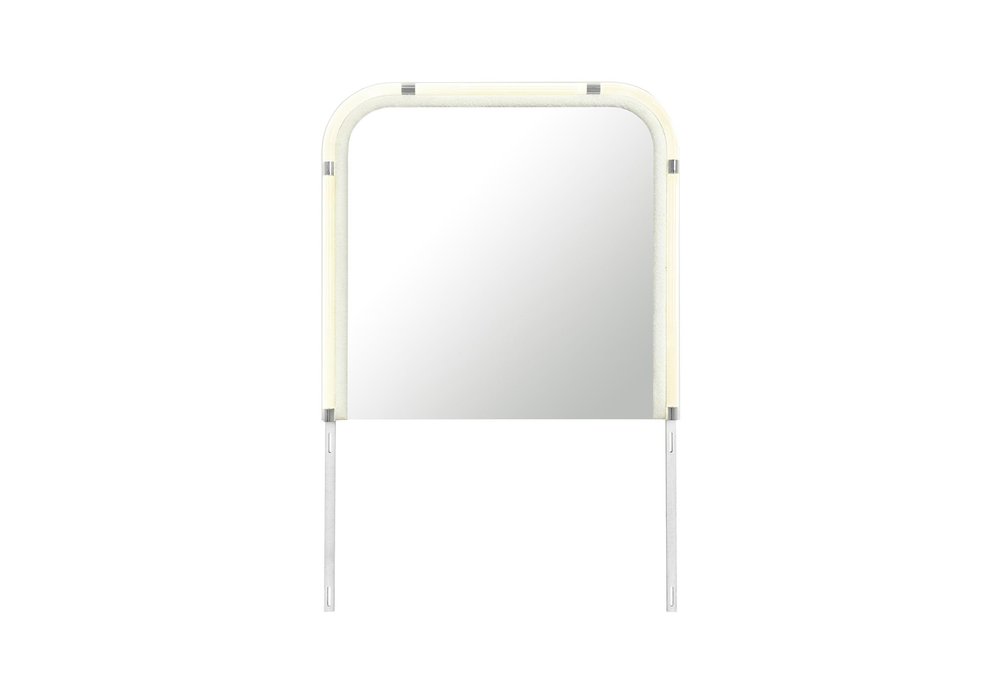 40" Beige Wood Lighted Dresser Mount Framed