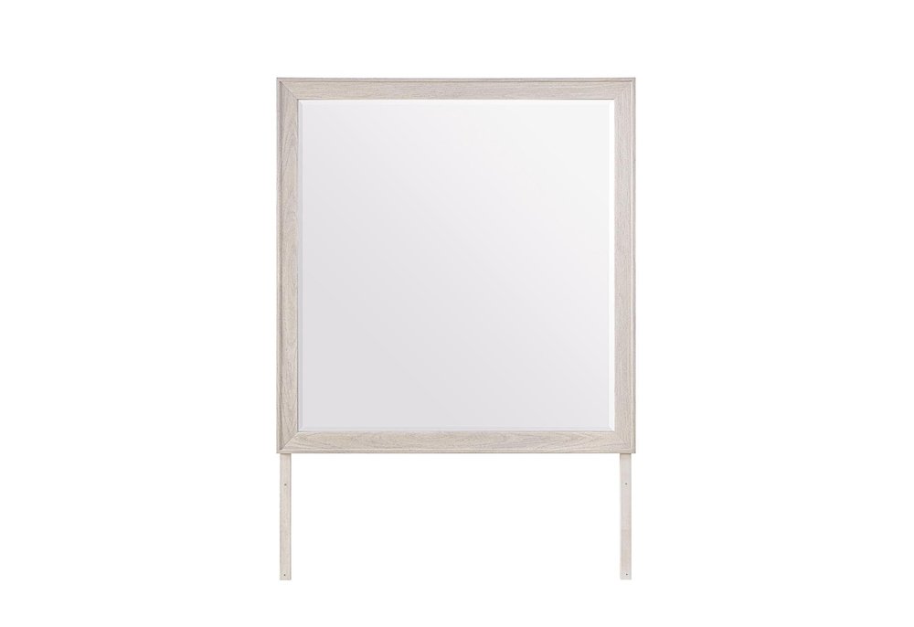 39" Beige Wood Dresser Mount Framed